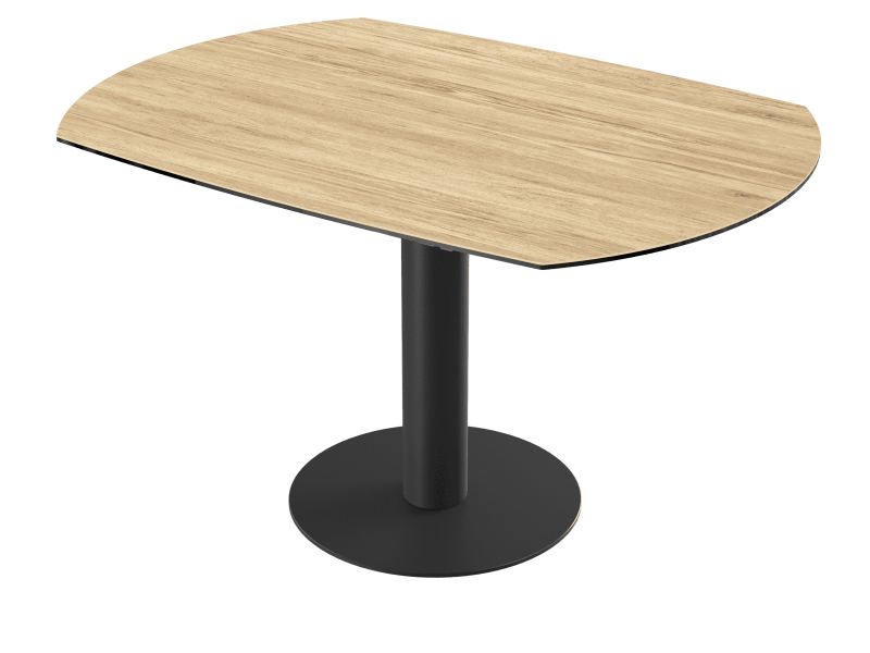 Table de repas LUNA rond fermé finition plateau céramique Chêne clair